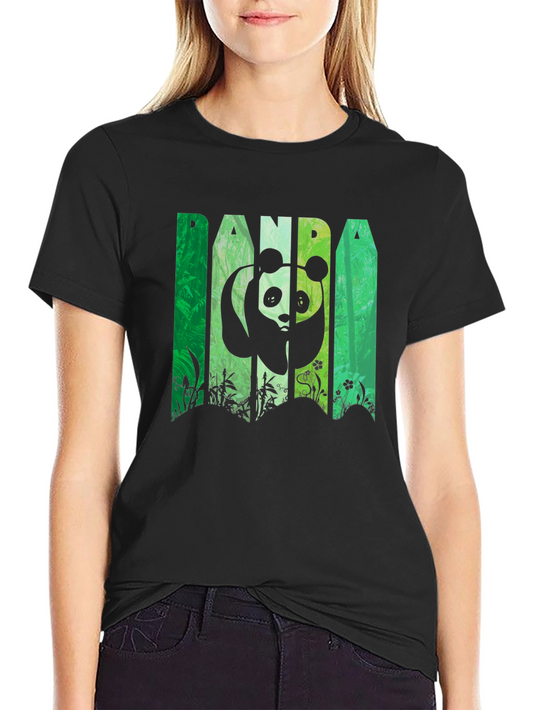 PANDA Graphic Print Mens Black T-Shirt