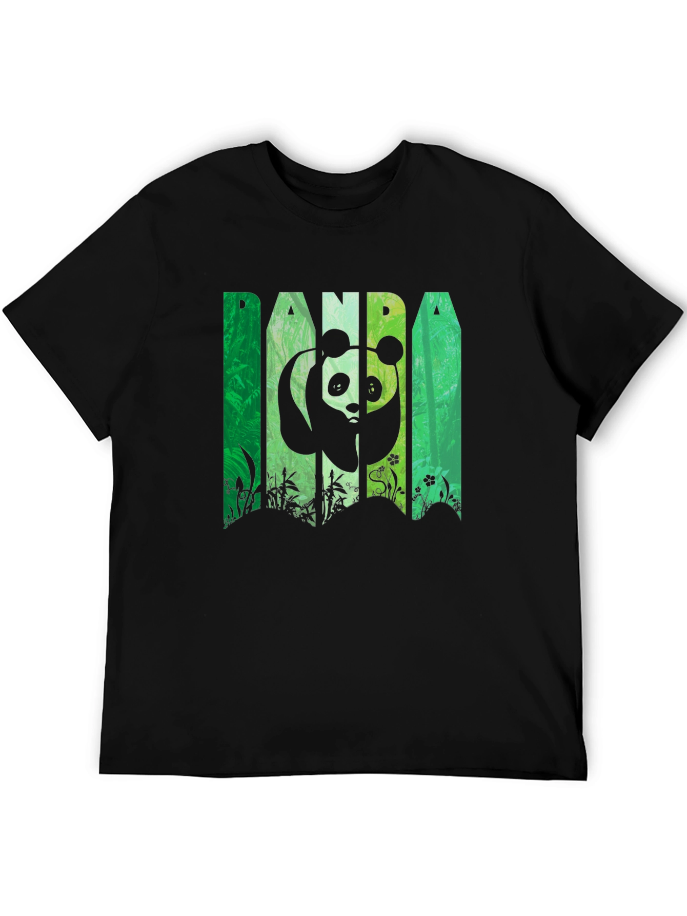 PANDA Graphic Print Mens Black T-Shirt