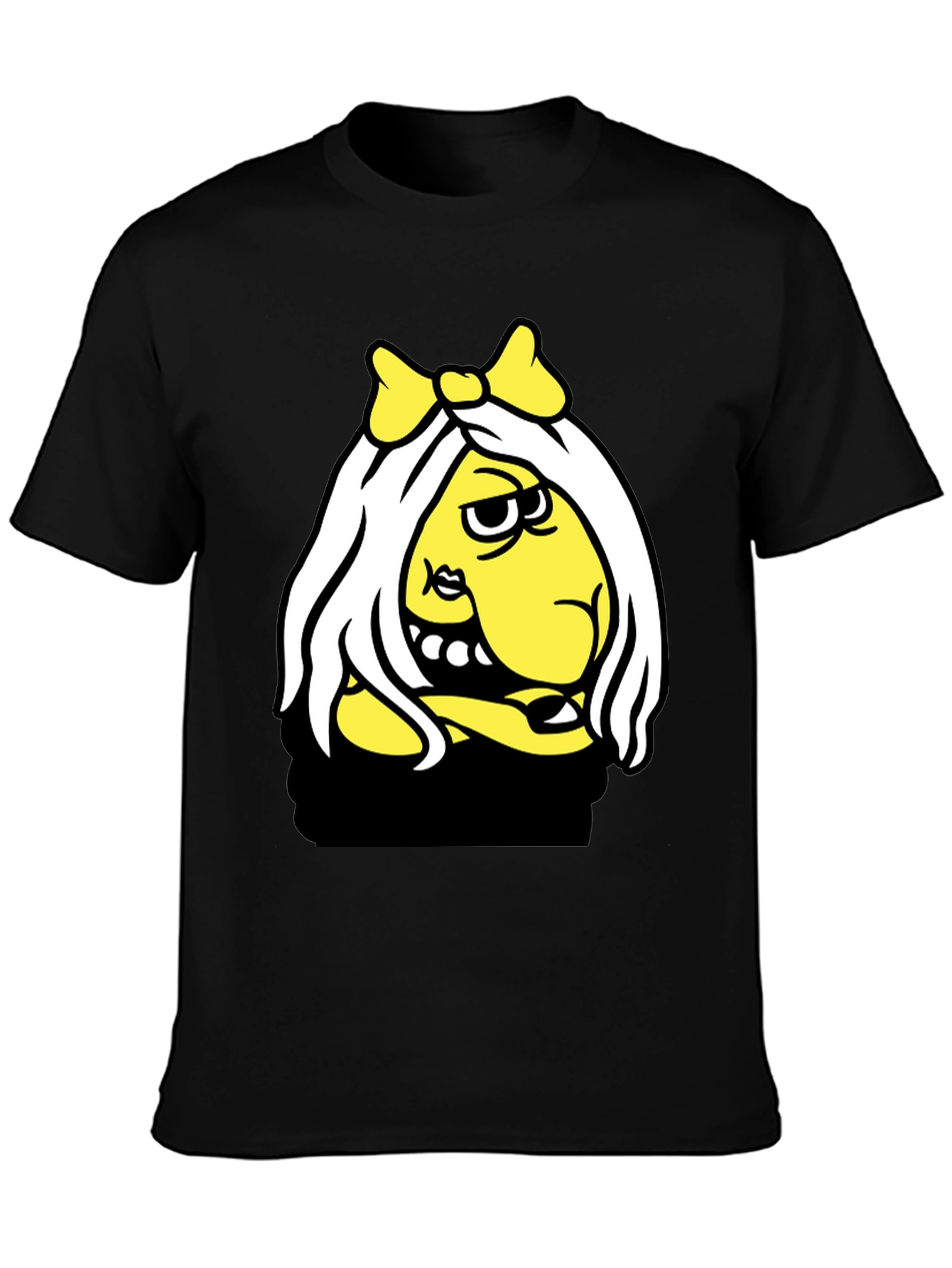 Funny Cartoon Graphic Black T-Shirt