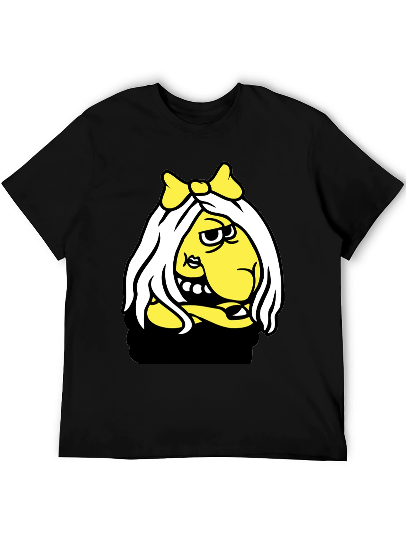 Funny Cartoon Graphic Black T-Shirt