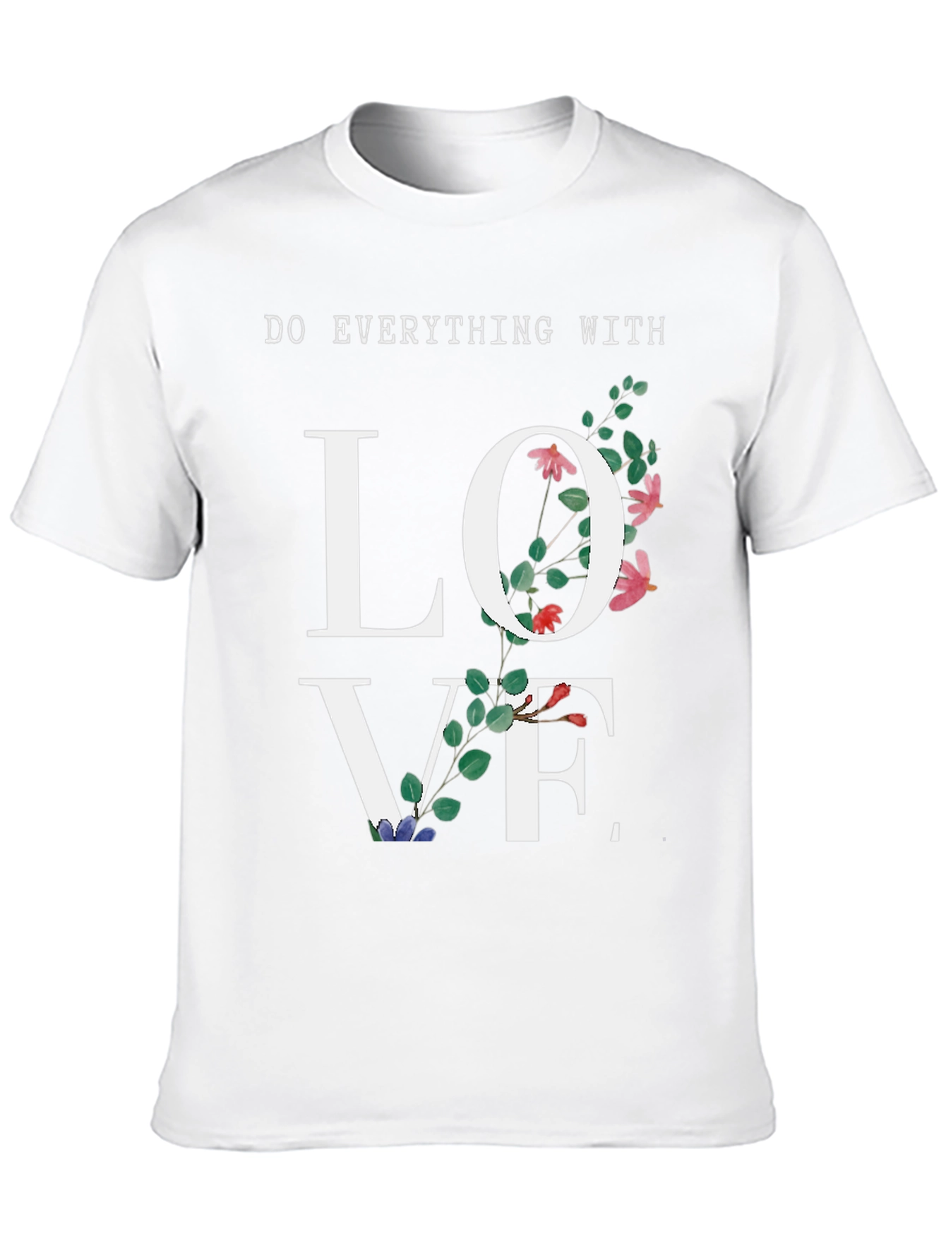 Love Floral Graphic T-Shirt - Everyday Inspirational Tee