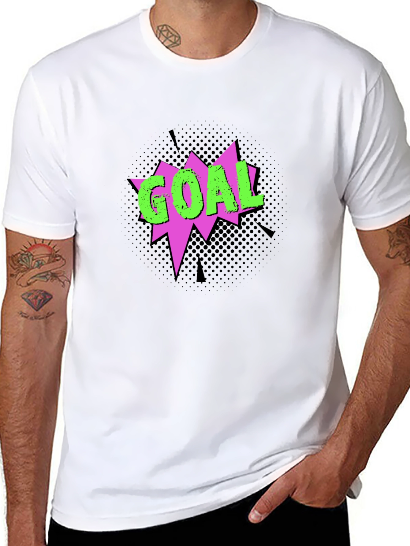 Goal Graphic T-Shirt - Black Crew Neck Tee