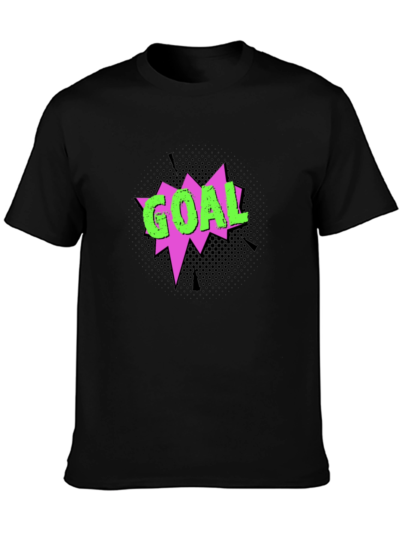 Goal Graphic T-Shirt - Black Crew Neck Tee
