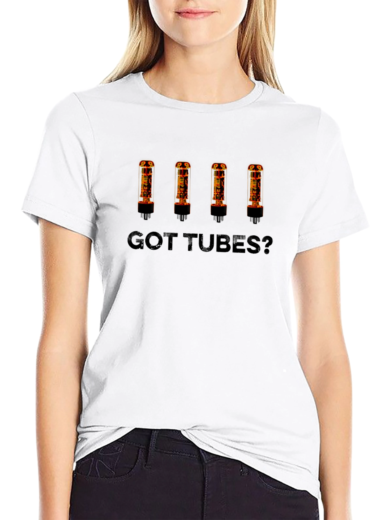 Got Tubes? Black Graphic T-Shirt