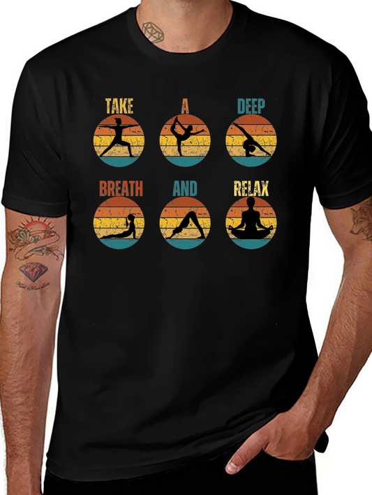 Yoga Pose Graphic Tee - Take a Deep Breath & Relax Shirt