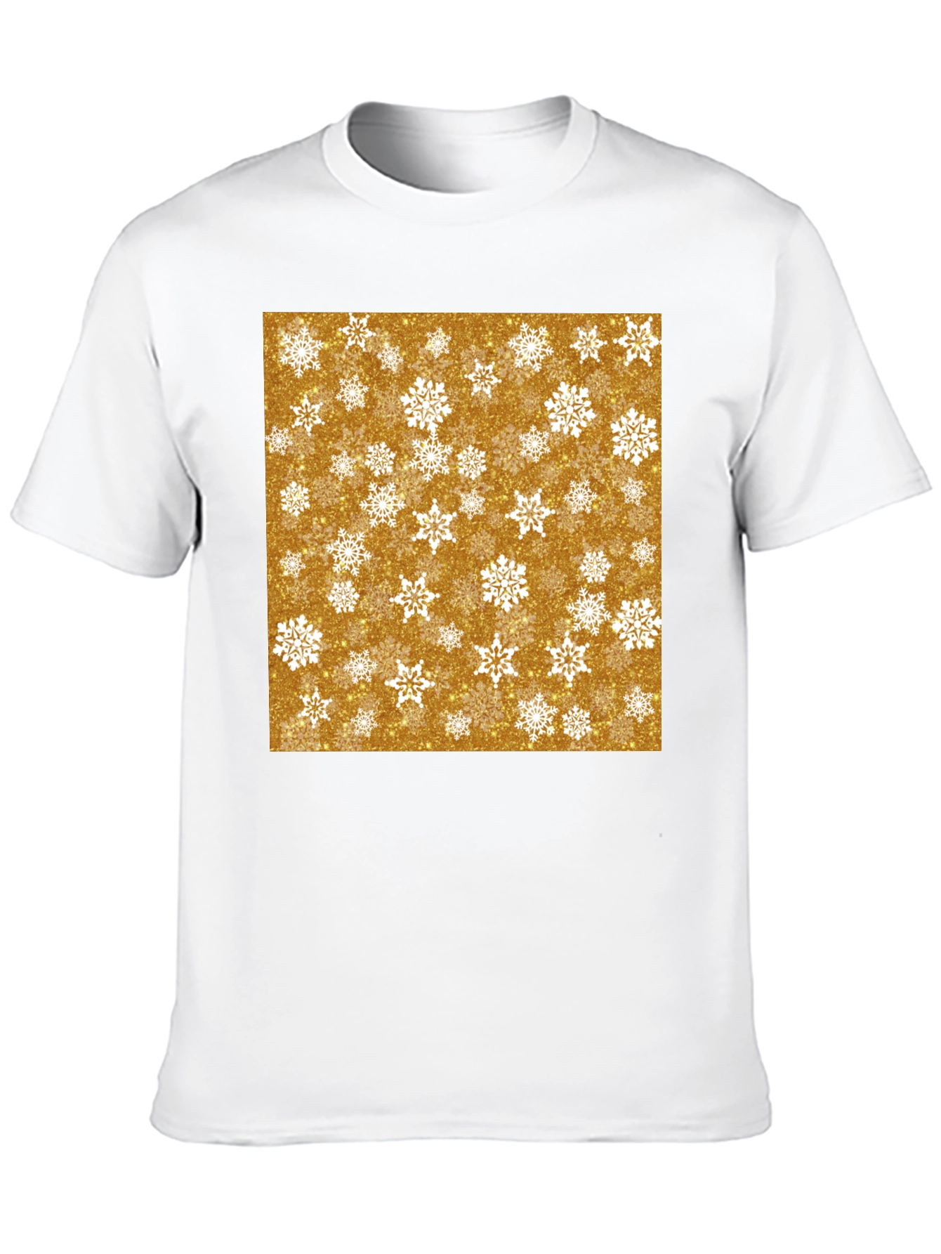 Festive Snowflake Print Black T-Shirt