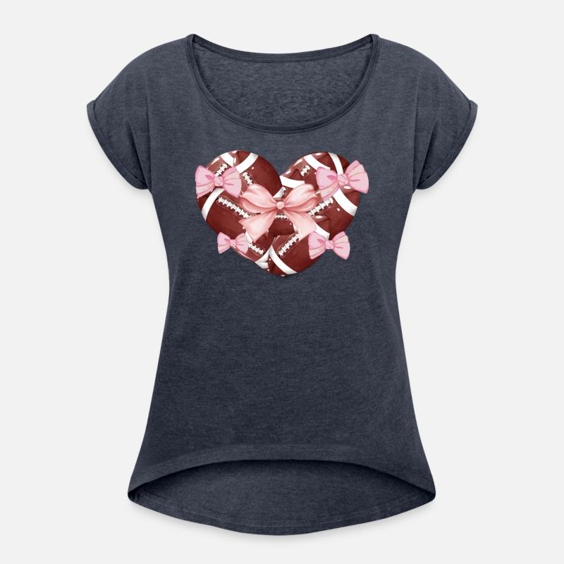 Football game day cute coquette woman bow heart