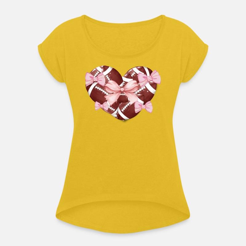 Football game day cute coquette woman bow heart