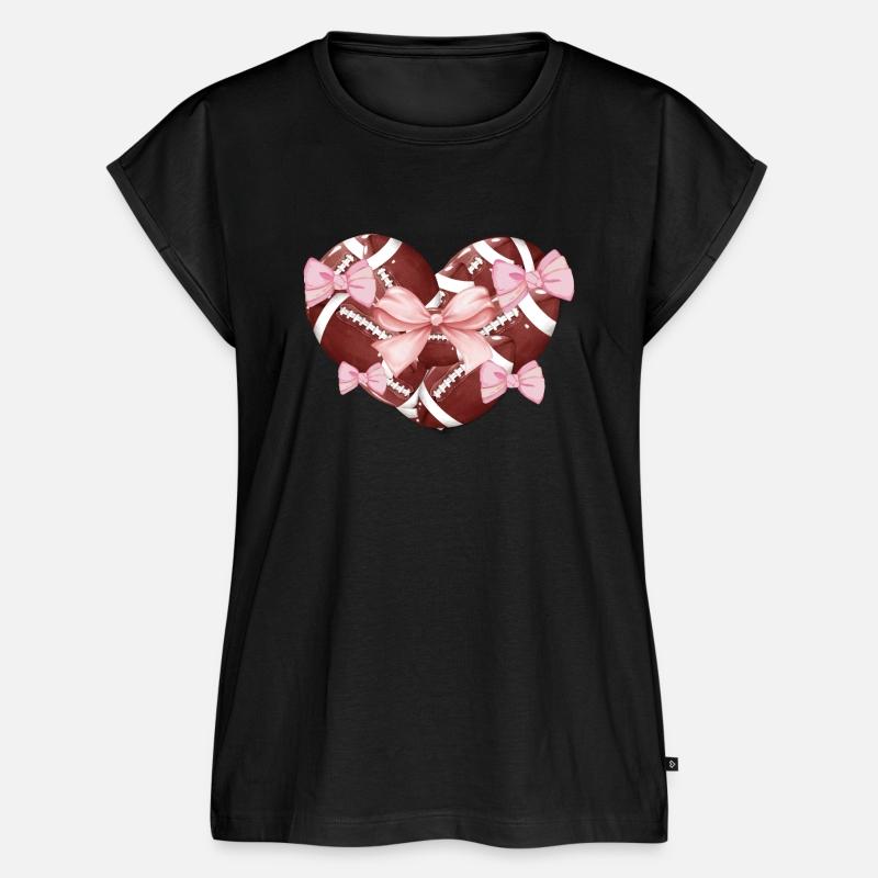 Football game day cute coquette woman bow heart