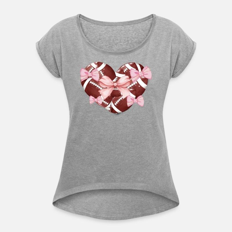 Football game day cute coquette woman bow heart