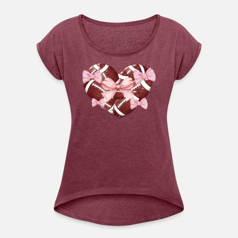 Football game day cute coquette woman bow heart