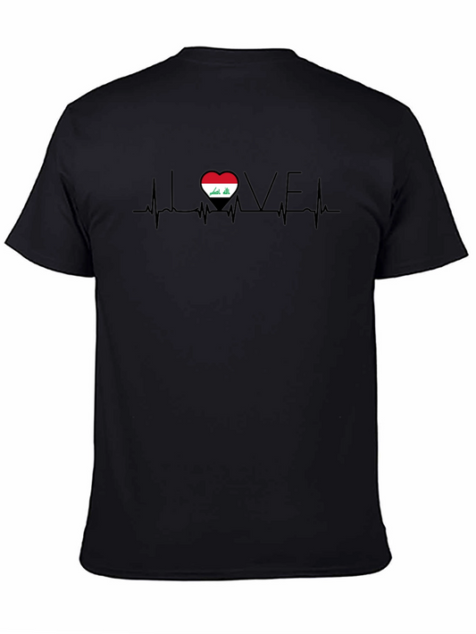 Iraq Flag Love Heartbeat T-Shirt