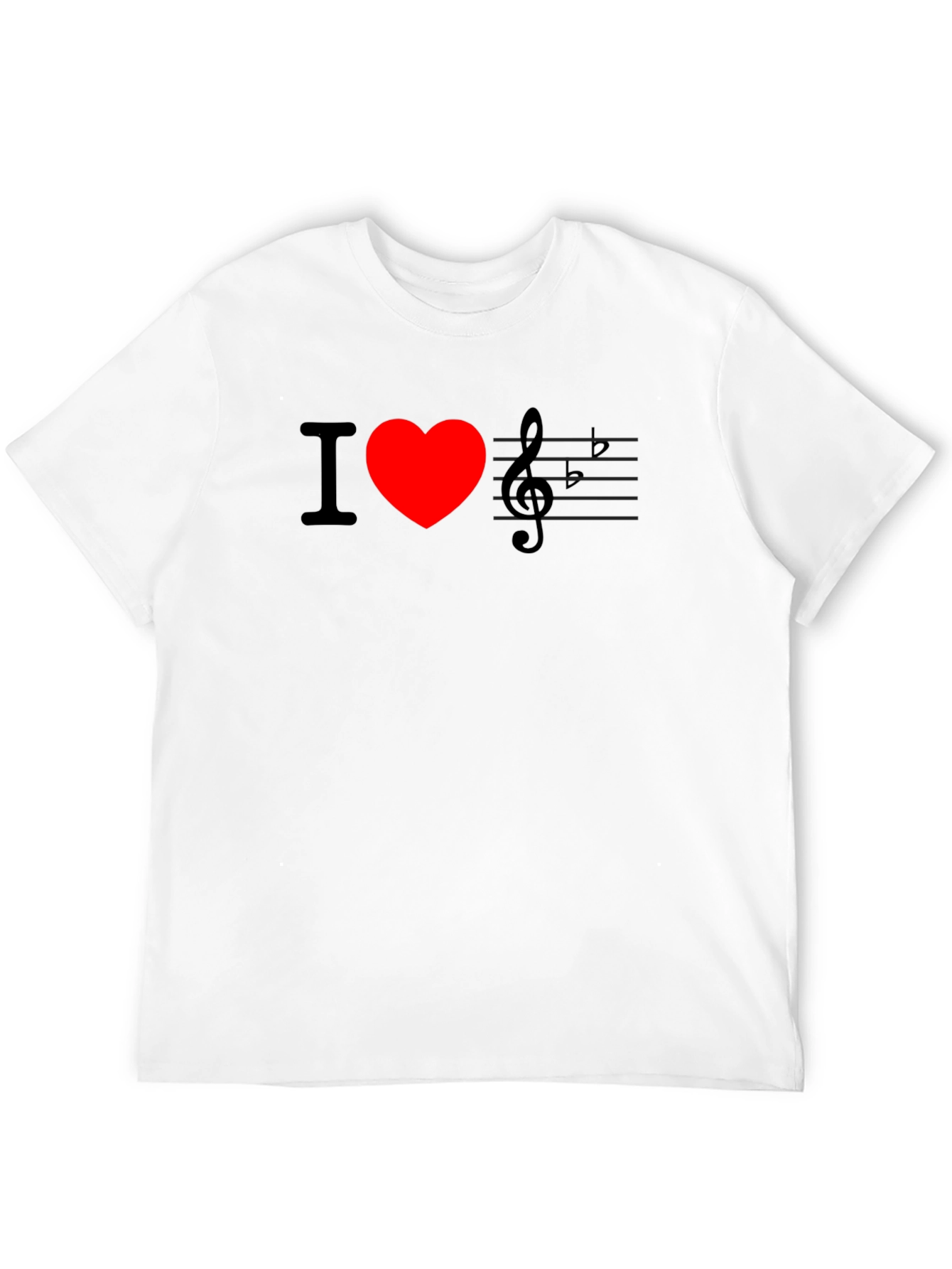 I Love Music T-Shirt - Black Crew Neck Tee