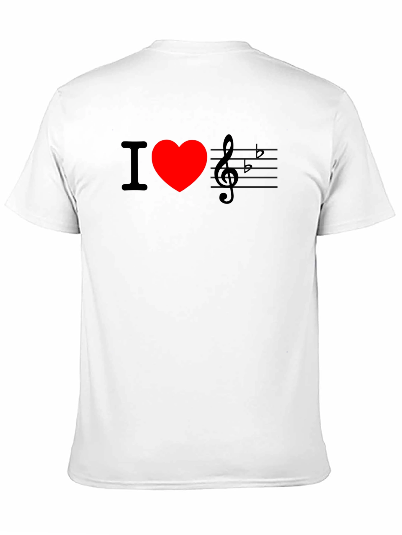 I Love Music T-Shirt - Black Crew Neck Tee