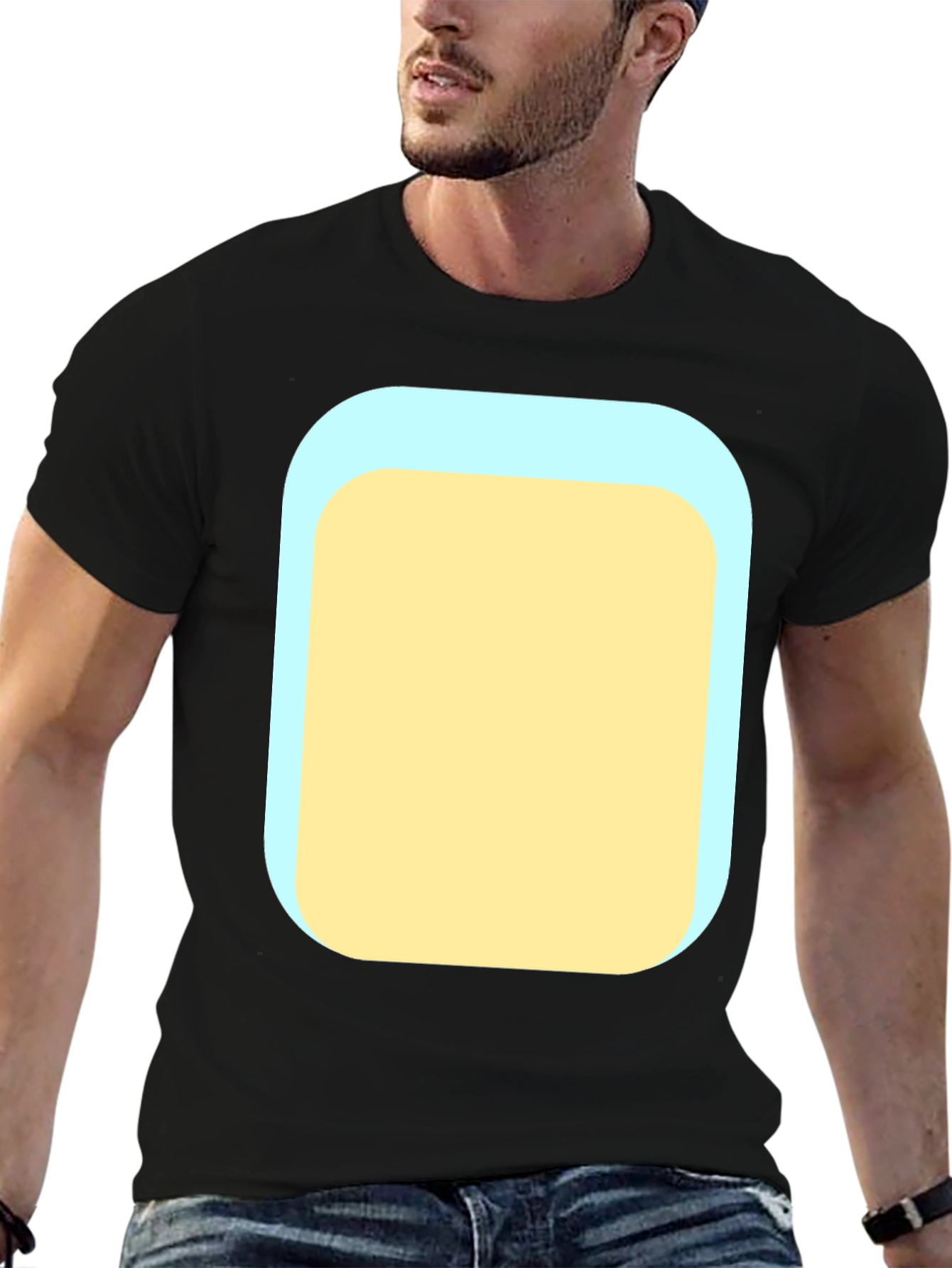 Mens Black T-Shirt with Graphic Print