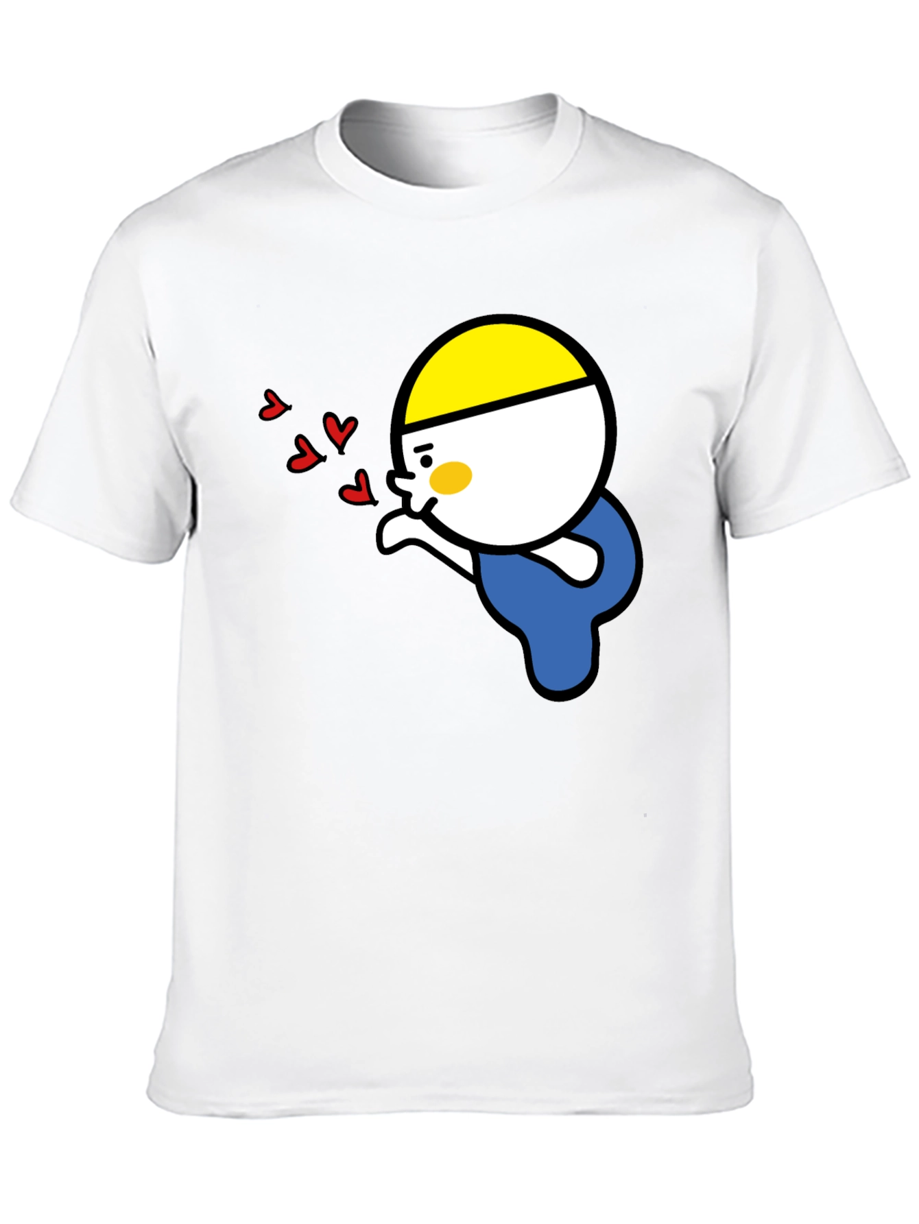 Kissing Cartoon Graphic Tee - Black