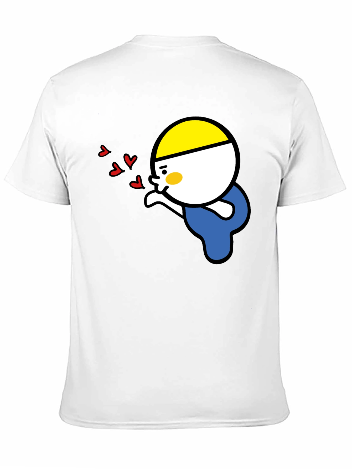 Kissing Cartoon Graphic Tee - Black