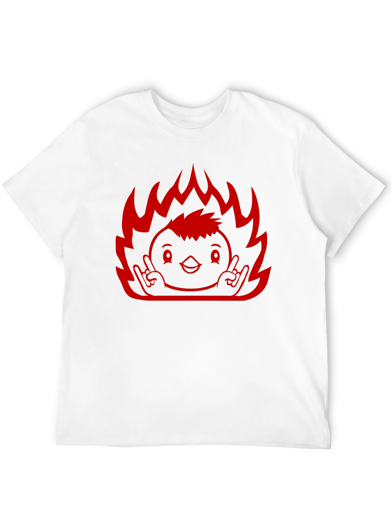 Rock On Flame Chick T-Shirt - Black