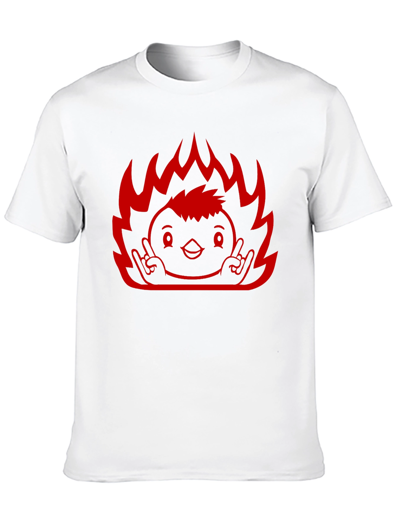 Rock On Flame Chick T-Shirt - Black