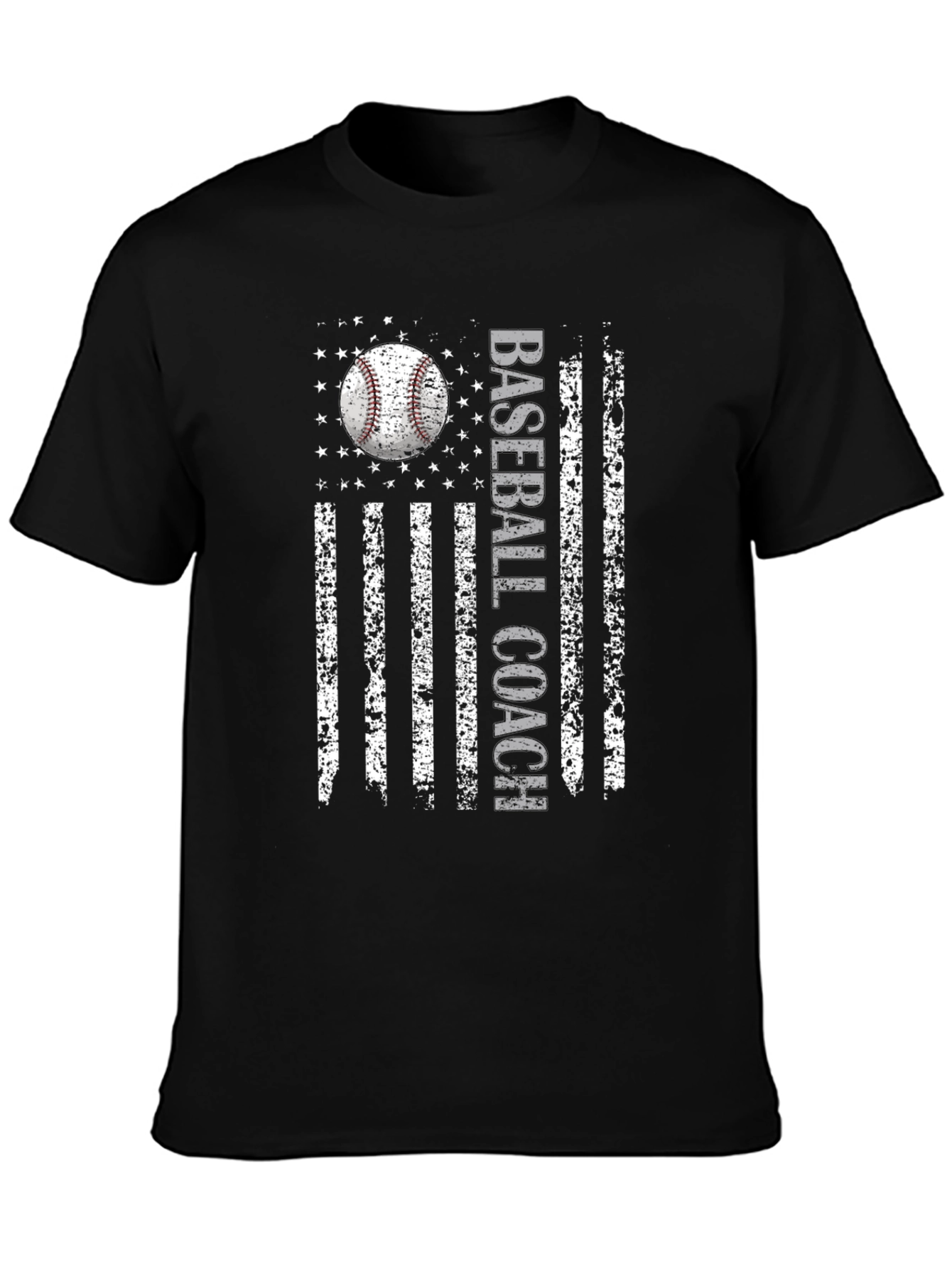 Baseball Coach USA Flag T-Shirt