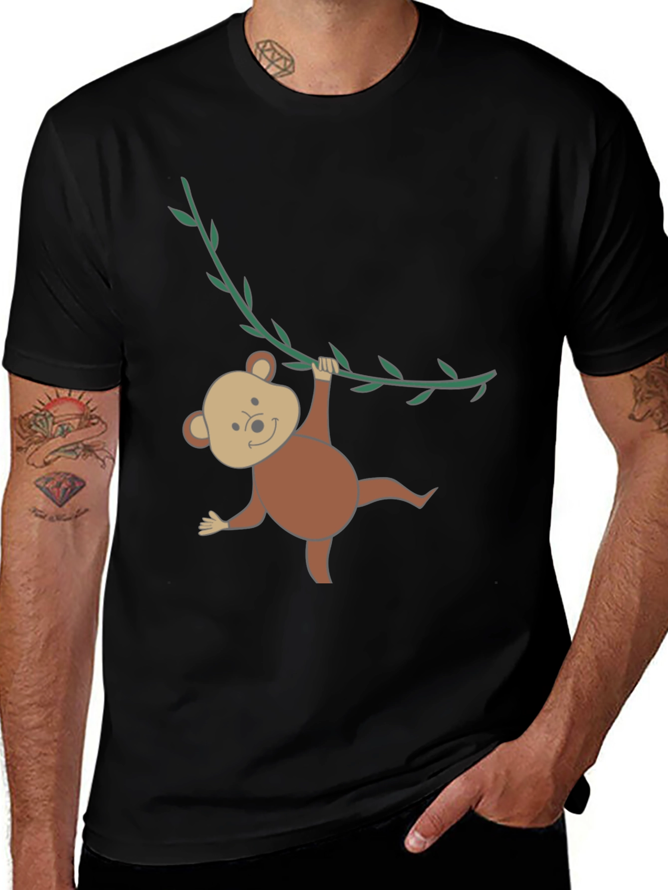 Monkeying Around Black T-Shirt