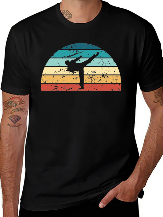 Retro Karate Kick T-Shirt - Vintage Style Martial Arts Tee