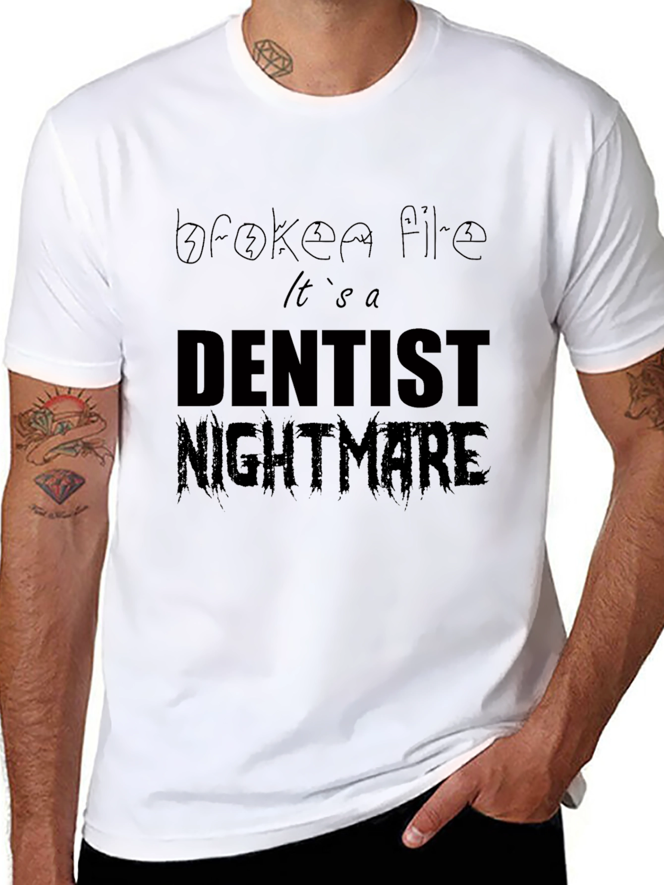Dentist Nightmare Graphic Tee - Black Cotton T-Shirt