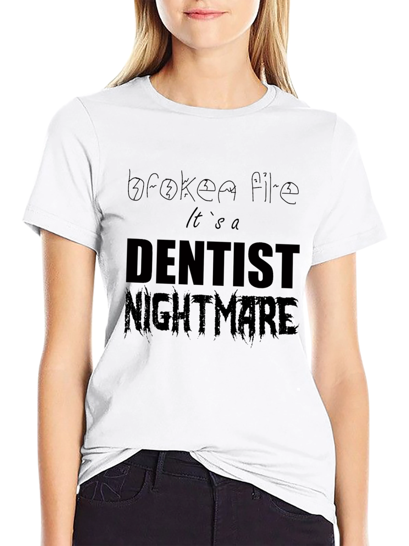Dentist Nightmare Graphic Tee - Black Cotton T-Shirt