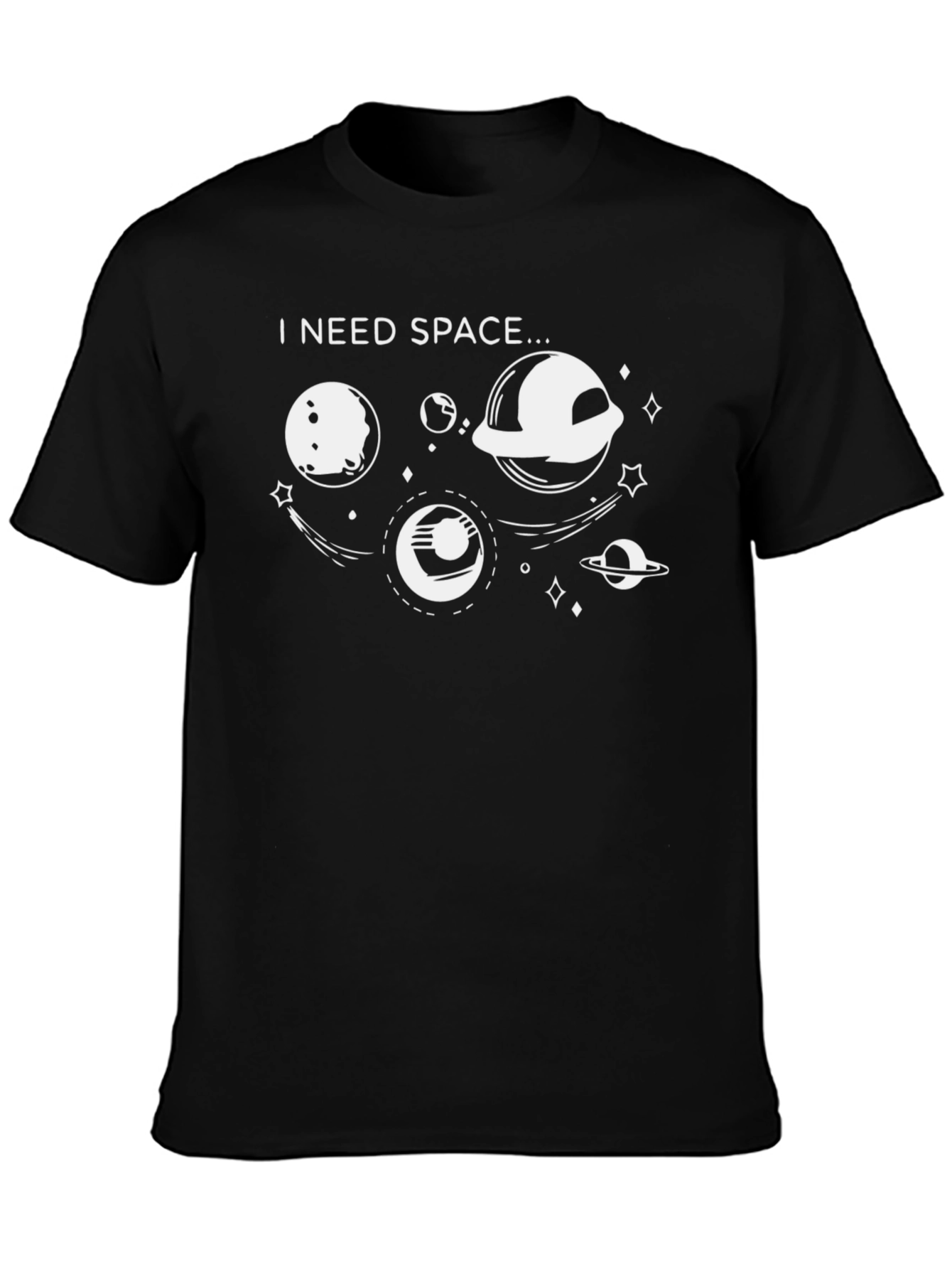 I Need Space T-Shirt - Black Novelty Graphic Tee