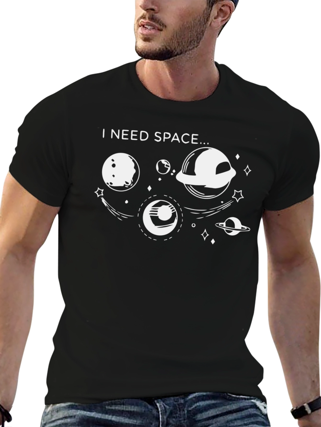 I Need Space T-Shirt - Black Novelty Graphic Tee