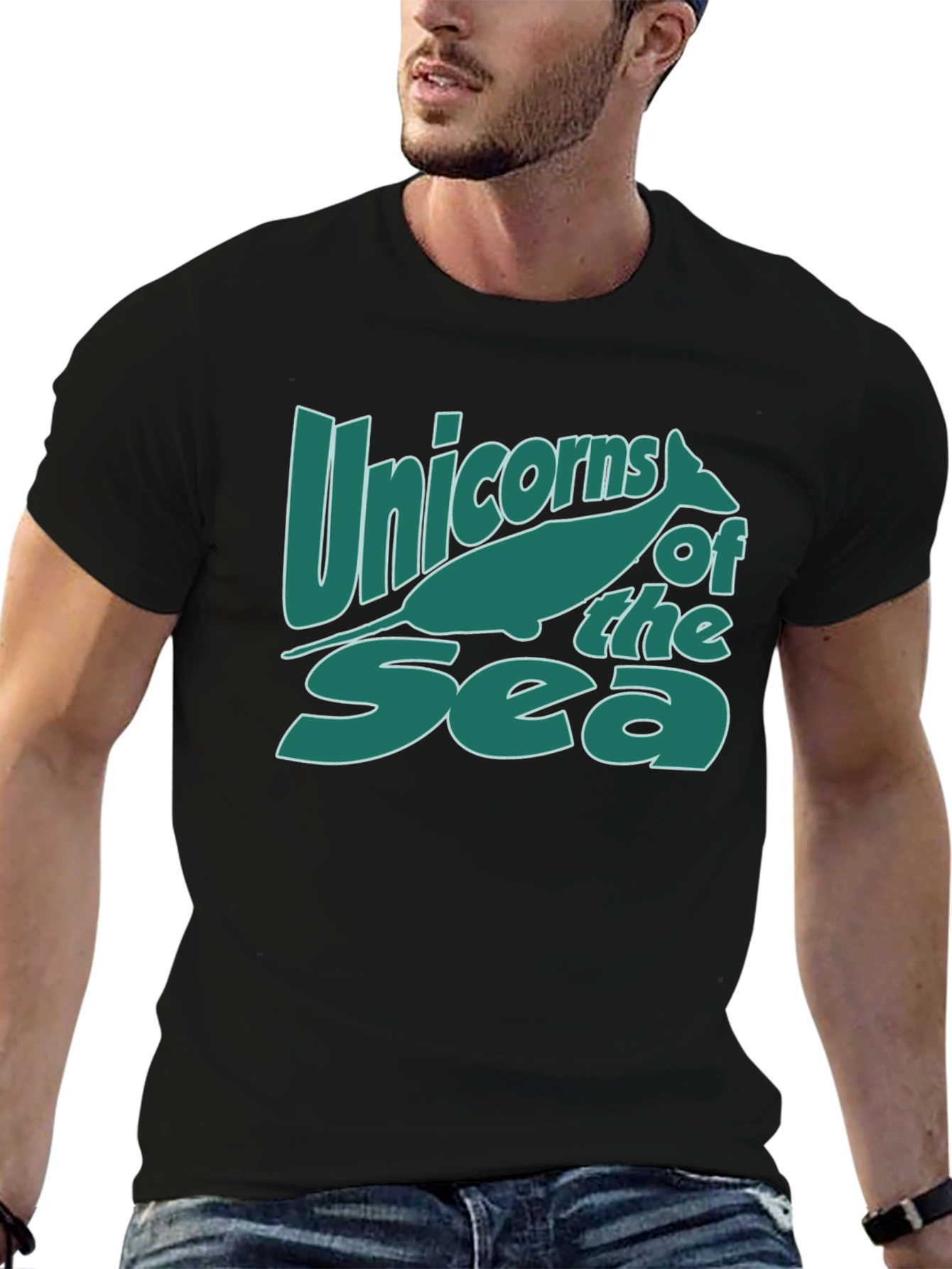 Unicorns of the Sea Black T-Shirt