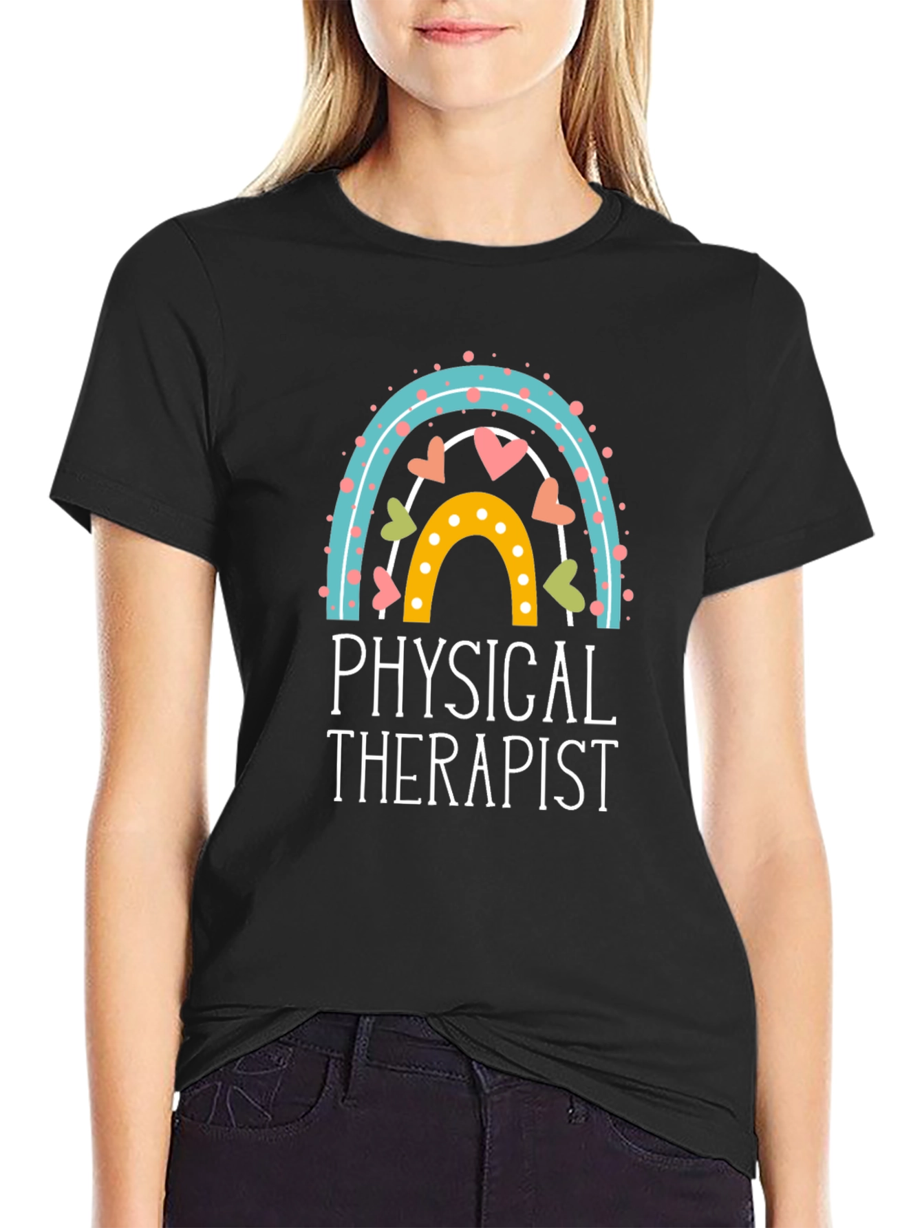 Physical Therapist Rainbow Graphic Tee