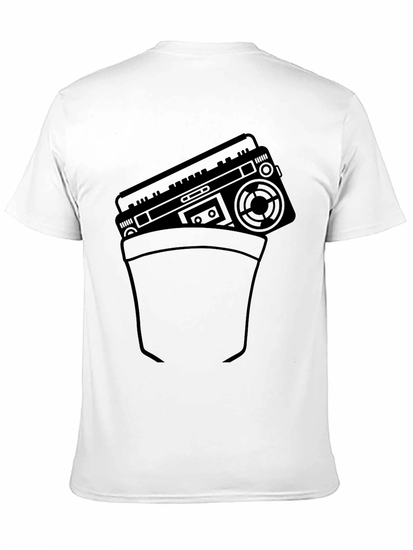 Boombox Pocket Graphic Black T-Shirt