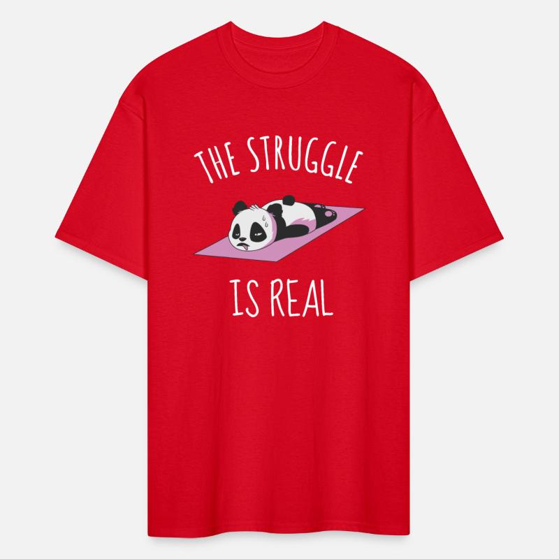 Funny Panda Women Yoga Gym Exercise The Struggle i