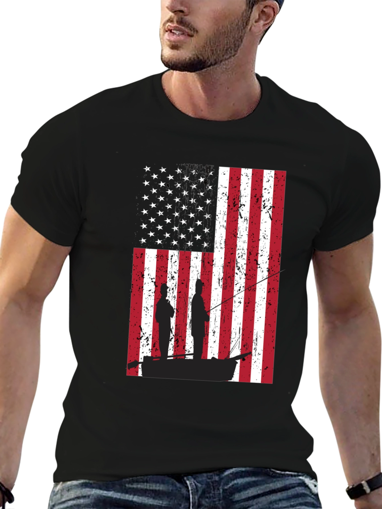 American Flag Fishing T-Shirt