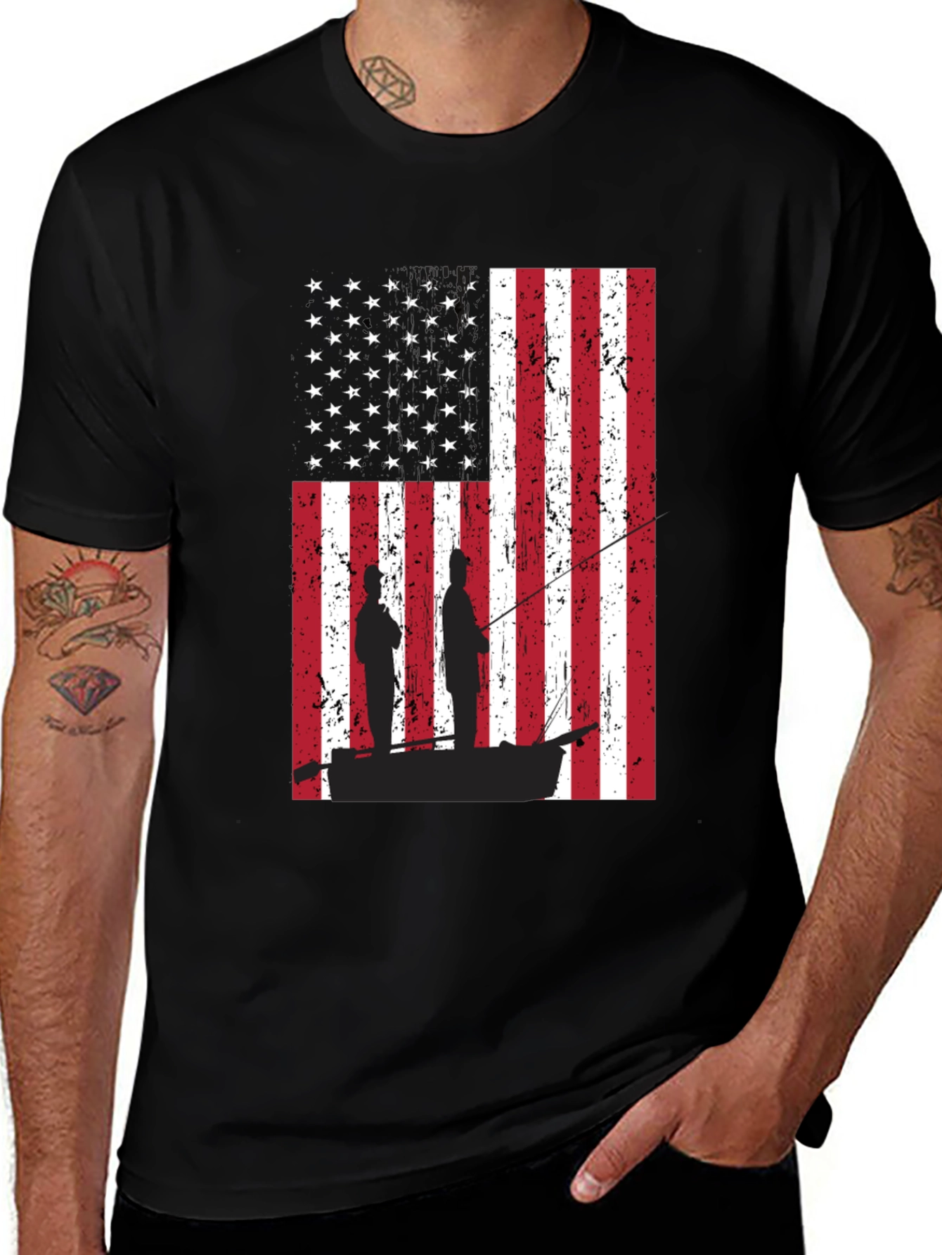 American Flag Fishing T-Shirt