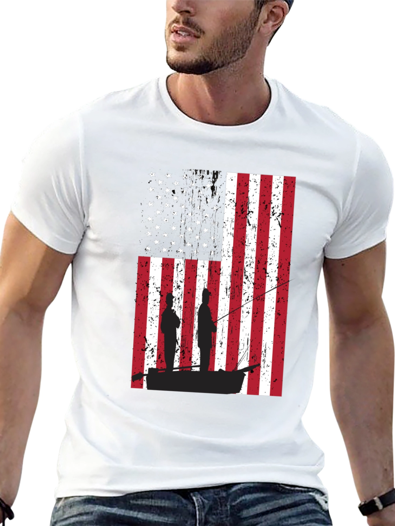 American Flag Fishing T-Shirt
