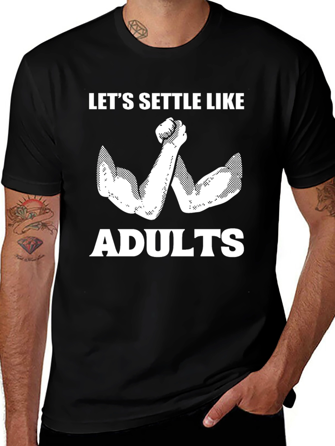Lets Settle Like Adults Arm Wrestling T-Shirt