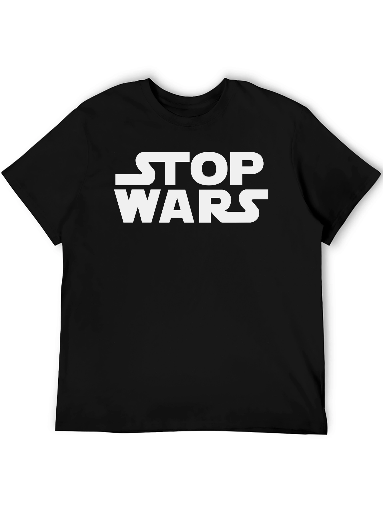 Stop Wars Graphic Tee - Black Cotton