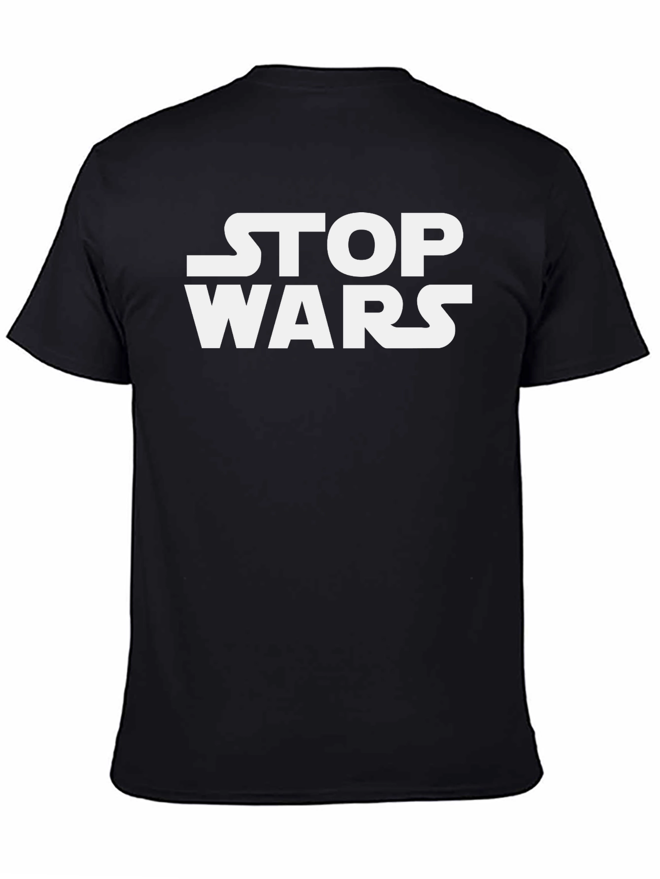 Stop Wars Graphic Tee - Black Cotton
