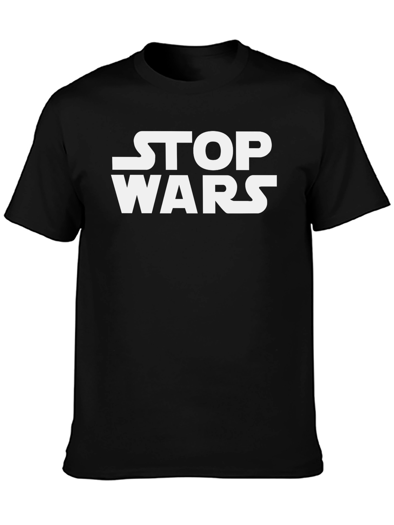 Stop Wars Graphic Tee - Black Cotton