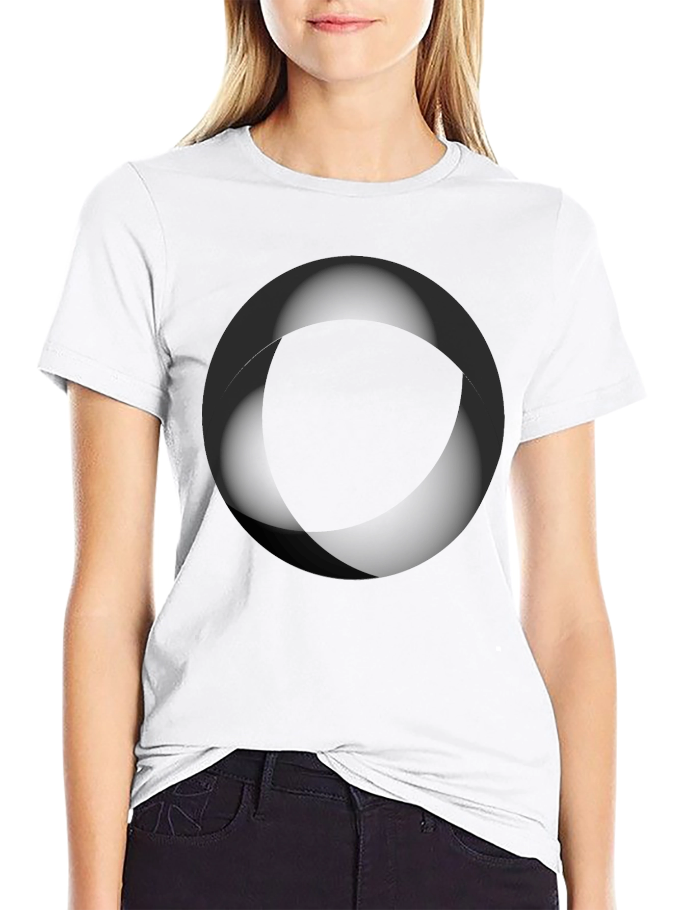 Modern Black Circle Graphic Tee - Casual Style