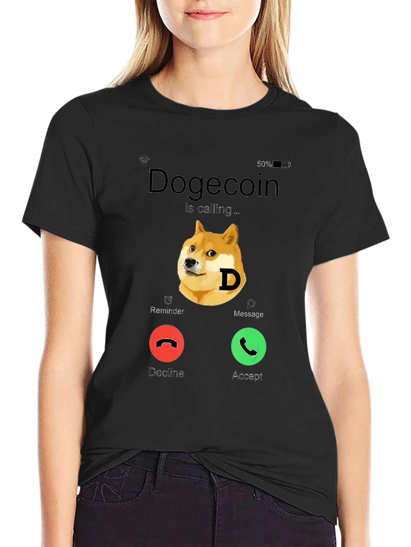 Dogecoin Calling T-Shirt - Funny Crypto Tee