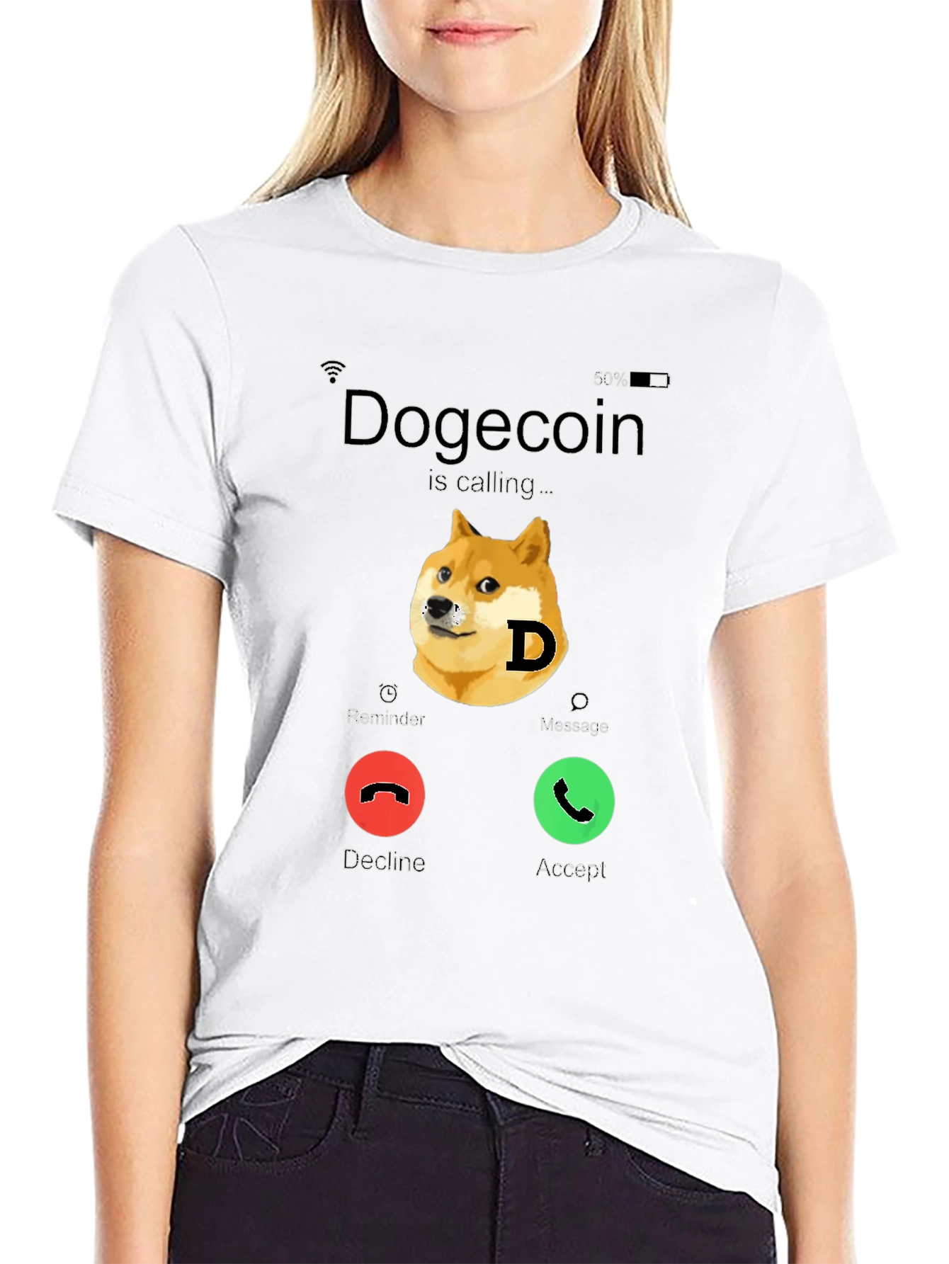 Dogecoin Calling T-Shirt - Funny Crypto Tee