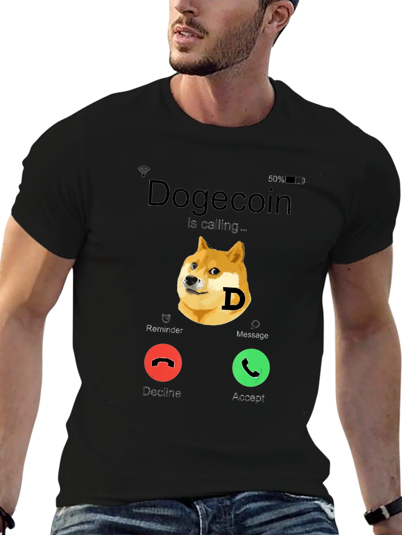 Dogecoin Calling T-Shirt - Funny Crypto Tee