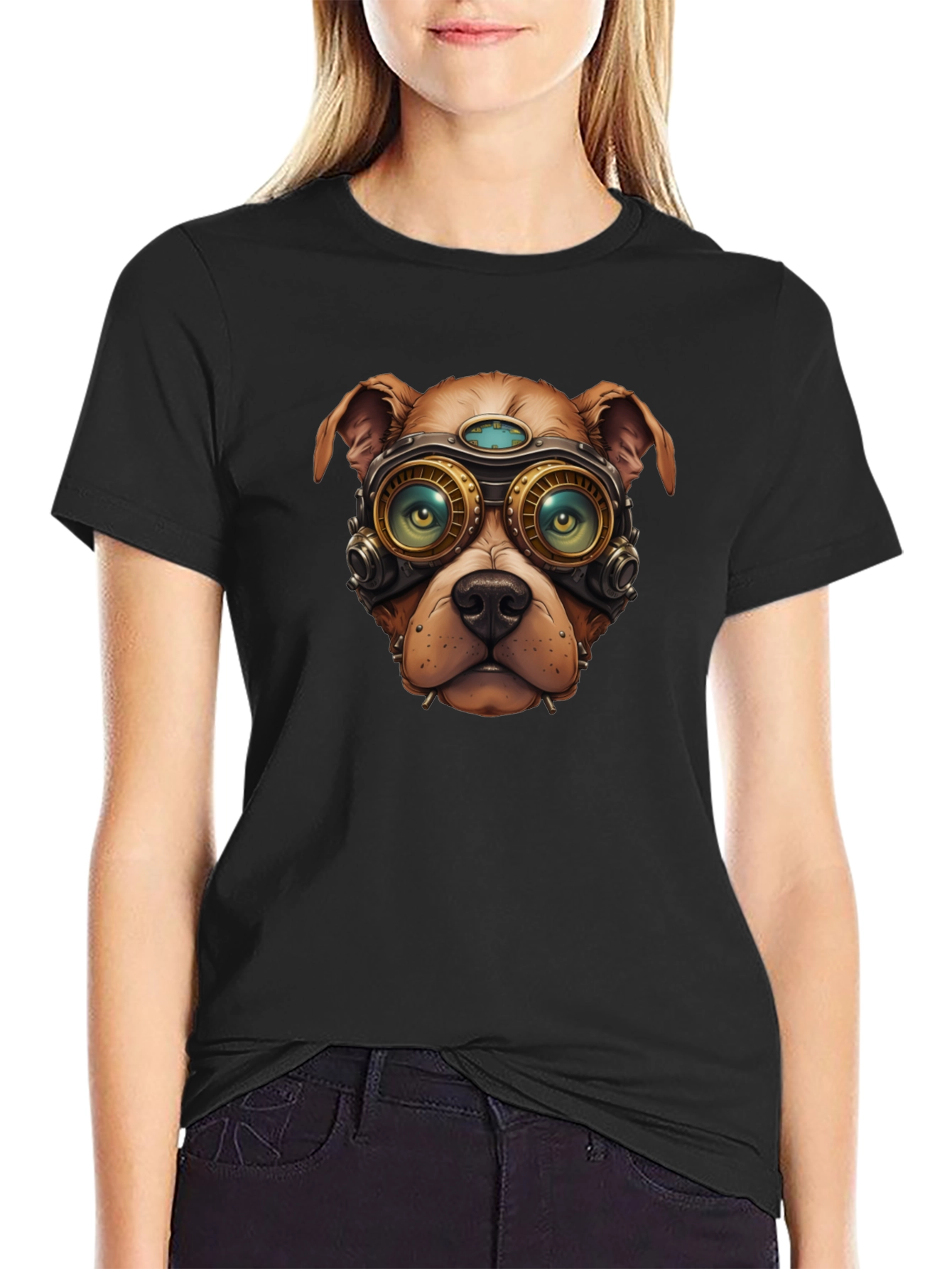 Steampunk Dog Graphic T-Shirt