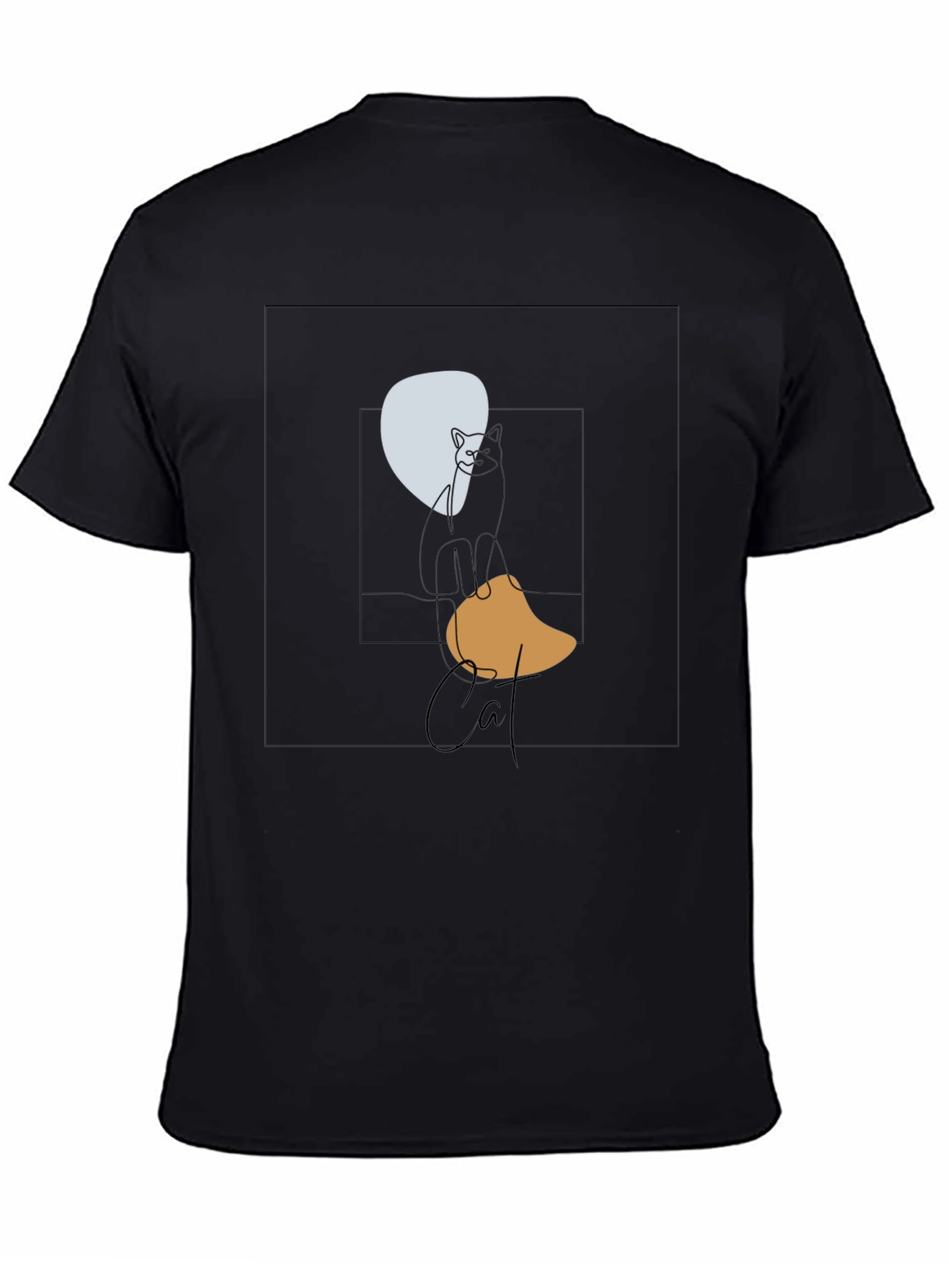 Abstract Cat Graphic T-Shirt - Modern Art Tee
