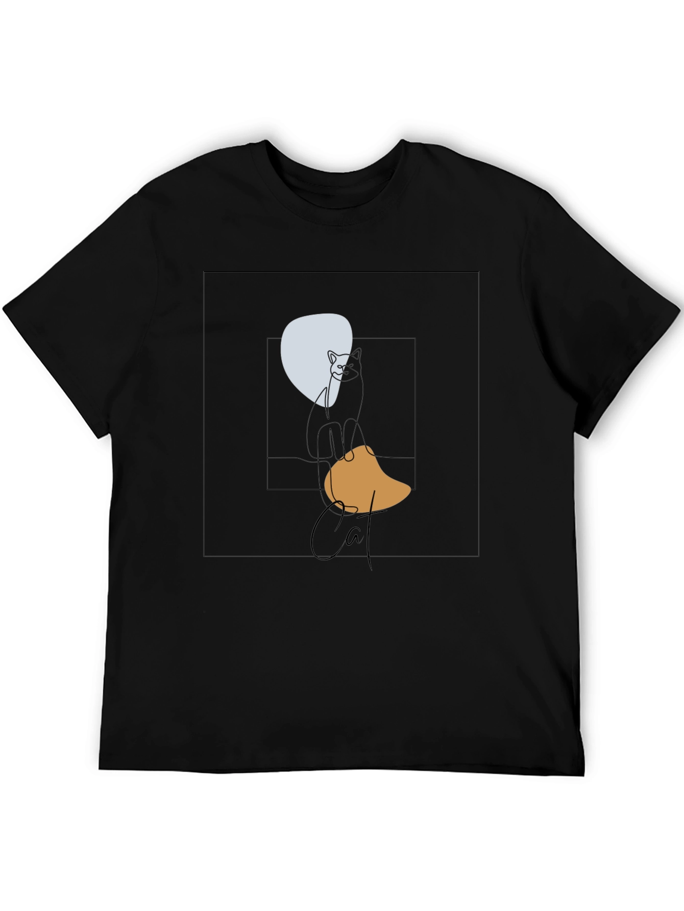 Abstract Cat Graphic T-Shirt - Modern Art Tee