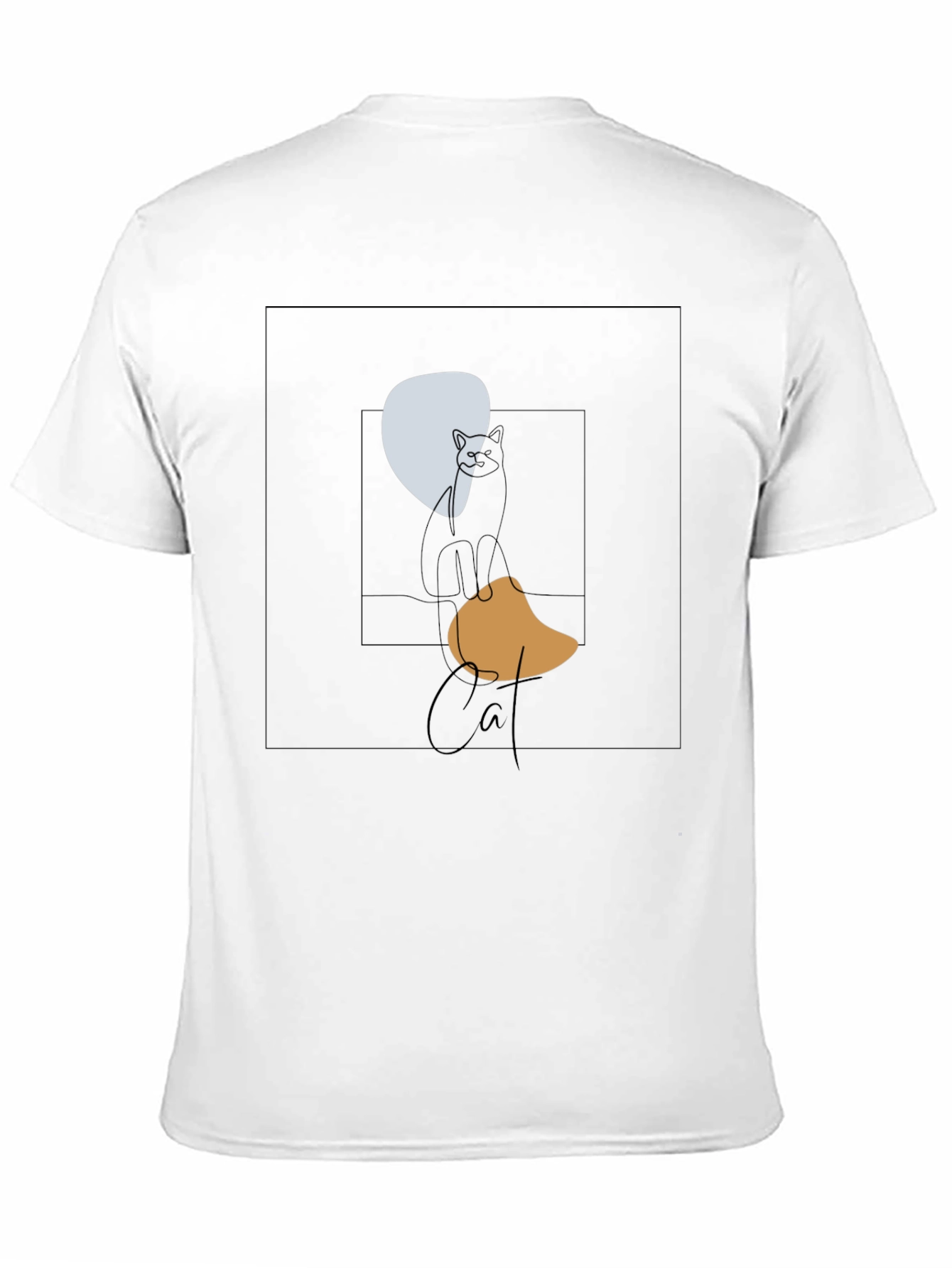 Abstract Cat Graphic T-Shirt - Modern Art Tee