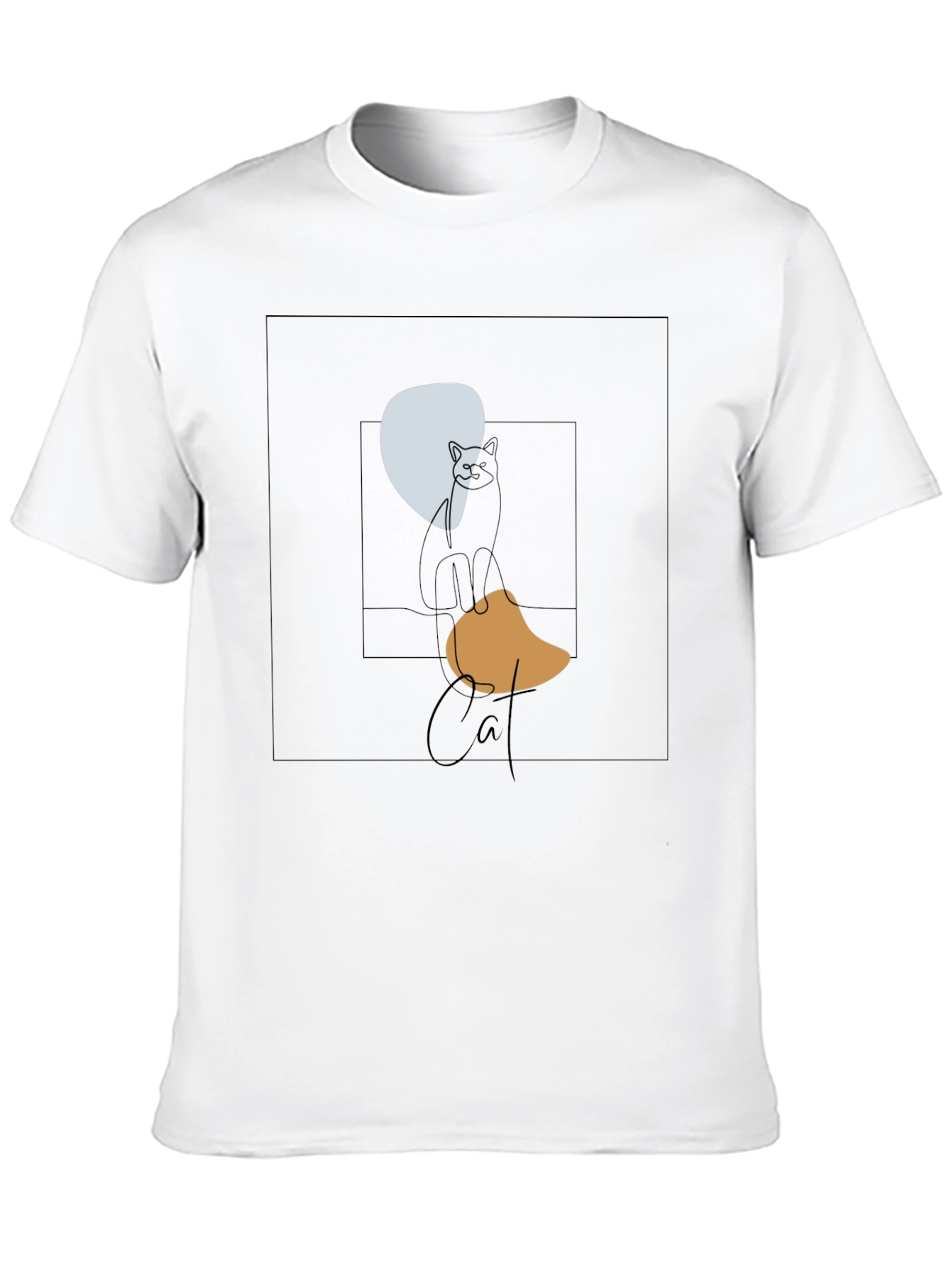 Abstract Cat Graphic T-Shirt - Modern Art Tee
